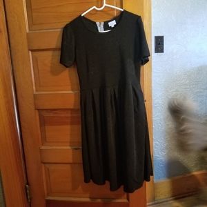 LuLaRoe Amelia.  Black dress/black design.  M